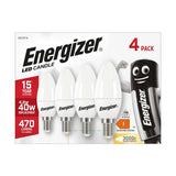 E14 (SES) LED Candle Bulb 4.9W 470lm - Warm White 3000K, 4 Pack retail pack