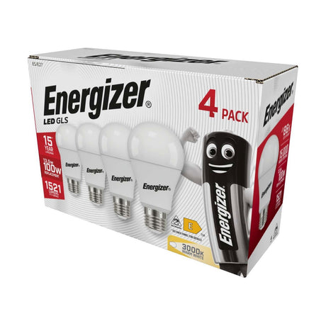 E27 (ES) LED GLS Bulb 13.5W 1521lm - Warm White 3000K, 4 Pack retail pack