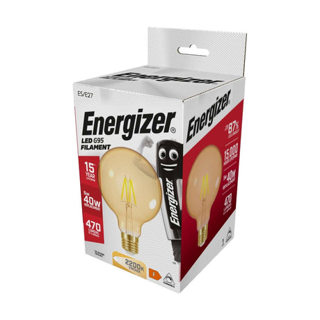 E27 (ES) LED G95 Bulb 5W 470lm Dimmable - Warm White 2200K retail pack