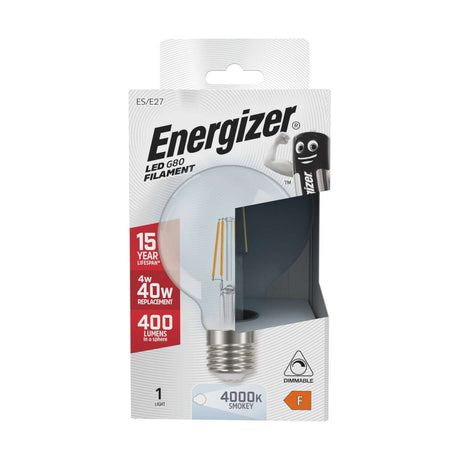 E27 (ES) LED G80 Bulb 4W 400lm Dimmable - Cool White 4000K retail pack