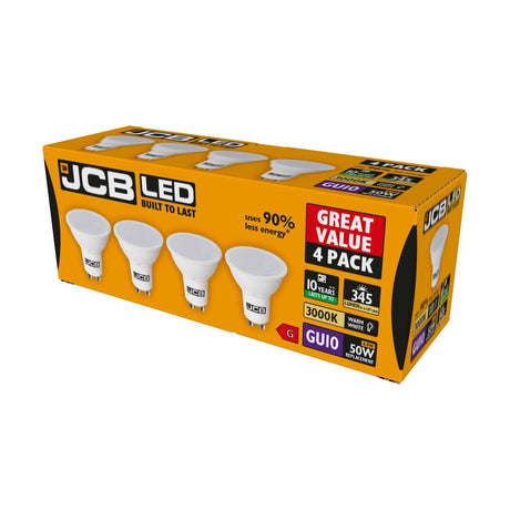 GU10 LED Bulb 4.9W 345lm Non-Dimmable - Warm White 3000K, 4 Pack retail pack