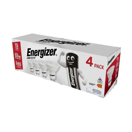 GU10 LED Bulb 4.2W 345lm Non-Dimmable - Cool White 4000K, 4 Pack retail pack