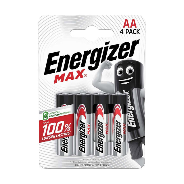 Energizer Max AA Batteries (LR6) - 4 Pack retail pack
