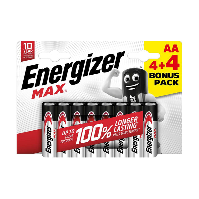 Energizer Max AA Batteries (LR6) - 8 Pack retail pack
