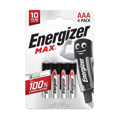 Energizer Max AAA Batteries (LR03) - 4 Pack retail pack