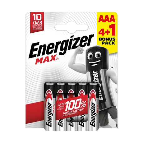 Energizer Max AAA Batteries (LR03) - 5 Pack retail pack