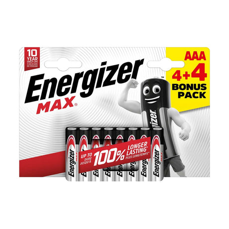Energizer Max AAA Batteries (LR03) - 8 Pack retail pack