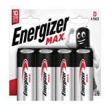 Energizer Max D Batteries (LR20) - 4 Pack retail pack
