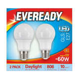 E27 (ES) LED GLS Bulb 8.8W 806lm - Daylight 6500K, 2 Pack retail pack