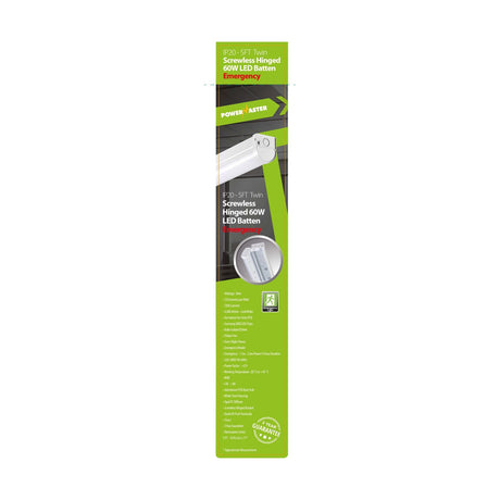 60W 5ft IP20 Emergency Twin LED Batten - Cool White 4000K retail pack