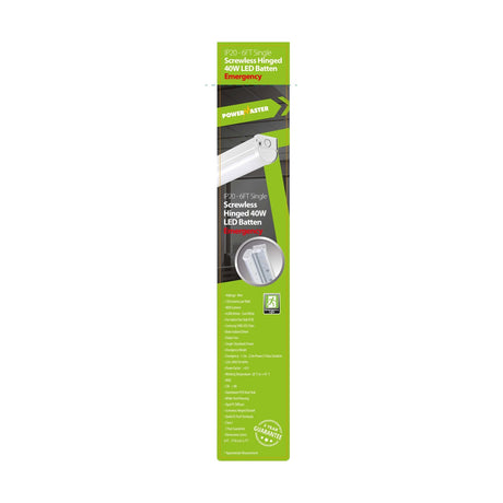40W IP20 LED 6ft Emergency Batten - Cool White 4000K retail pack