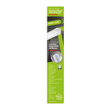 The packaging for the PowerMaster 6ft 40W LED Screwless Hinged Single Emergency Batten in green and white highlights its specifications, including voltage, IP rating, and an impressive efficiency of 130 lumens per watt. It features emergency lighting capabilities, quick-fit push terminals, and a label indicating a 3-year warranty. The design aligns with the product name and description by emphasizing functionality and performance.