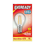 B15 (SBC) LED Filament Golf Bulb 4W 470lm - Warm White 2700K retail pack