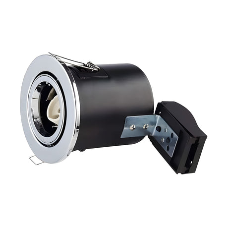 20W GU10 Tilted Spotlight Fitting - IP20 - Quick Connect - Chrome