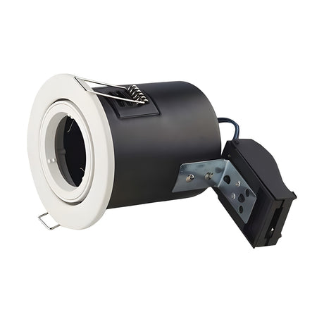 GU10 Tilted Spotlight Fitting - IP20 - Quick Connect - White