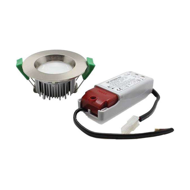 7W IP54 Dimmable 5700K Daylight Downlight - Brushed Nickel