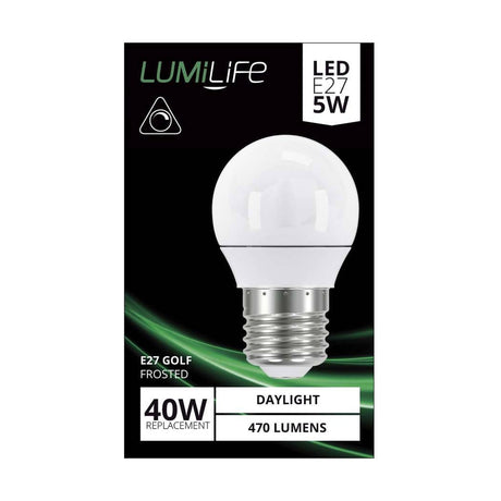 E27 (ES) LED Golf Bulb 4.2W 470lm Dimmable - Daylight 6500K