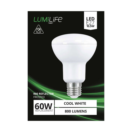 E27 (ES) LED R80 Bulb 7.3W 806lm - Cool White 4000K