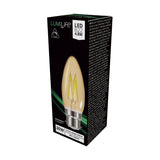 B22 (BC) LED Candle Bulb 4.8W 330lm Dimmable - Warm White 2000K