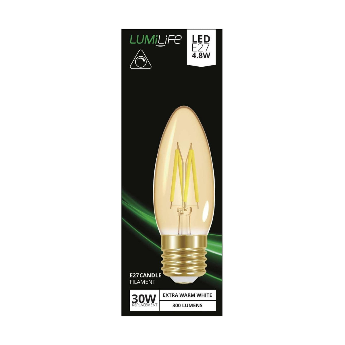 E27 (ES) LED Candle Bulb 3.7W 330lm Dimmable - Warm White 2200K