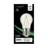 E27 (ES) LED Filament Golf Bulb 2.2W 250lm - Warm White 2700K