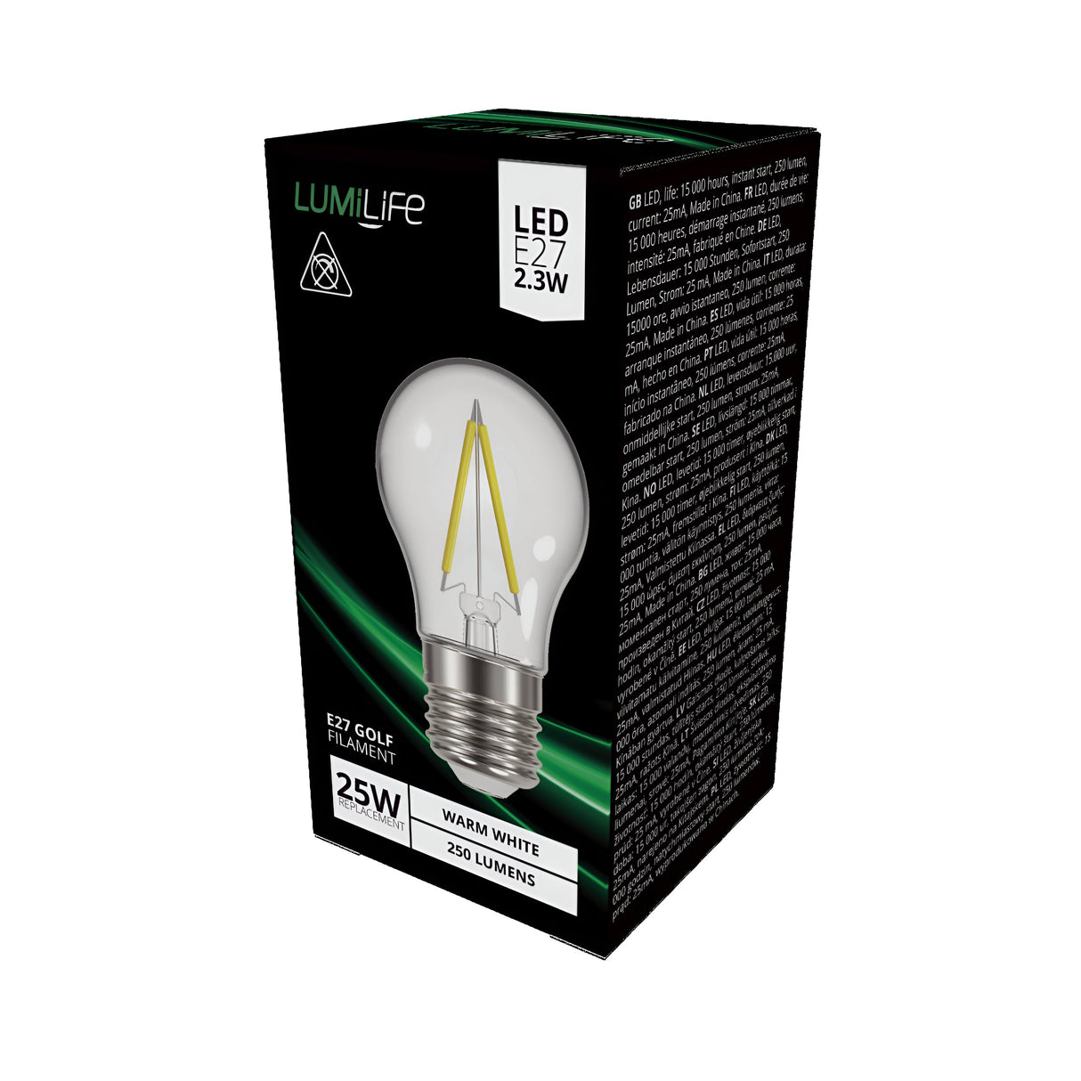 LumiLife LED Filament Golf E27 (ES) 250lm 2.2W 2,700K (Warm White)