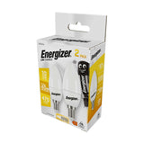 E14 (SES) LED Candle Bulb 4.9W 470lm - Warm White 3000K, 2 Pack - Energizer retail pack