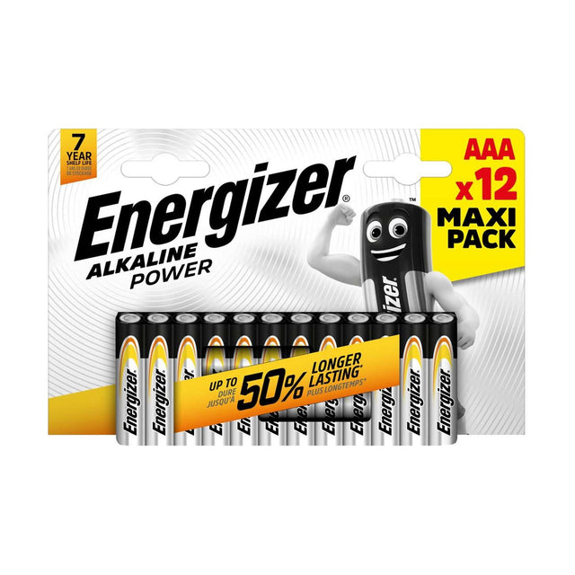 Energizer Alkaline Power AAA Batteries (LR03) - 12 Pack retail pack
