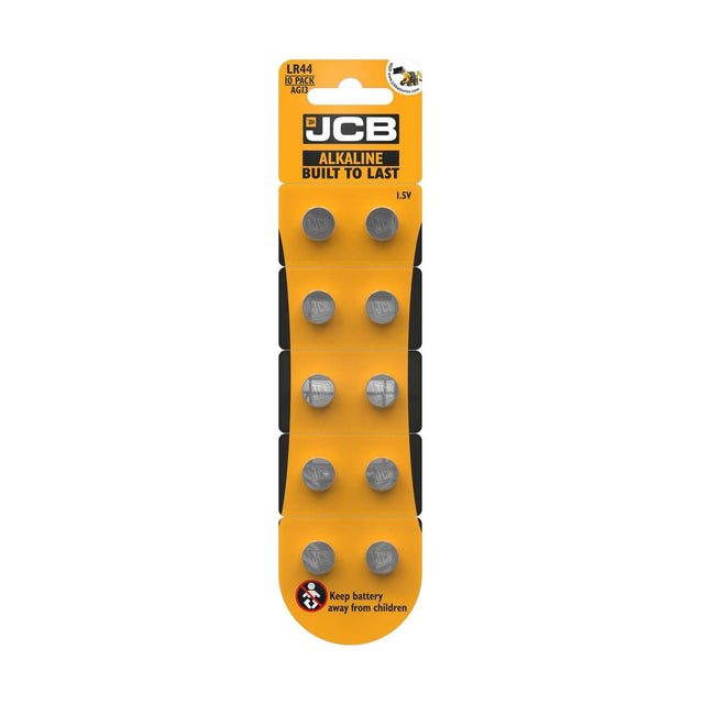 JCB LR44 Coin Cell Batteries (AG13) - 10 Pack retail pack