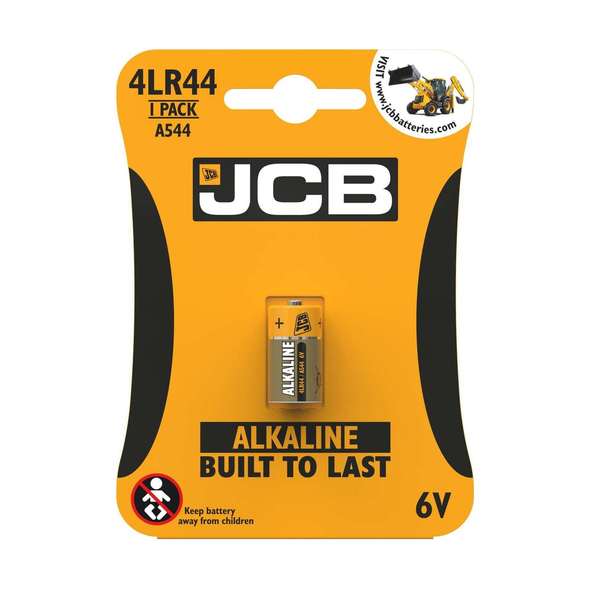 JCB Specialty 4LR44 Batteries (A544) - 1 Pack retail pack