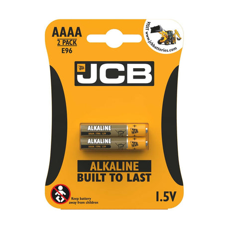 JCB AAAA Alkaline Batteries (E96) - 2 Pack retail pack