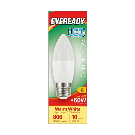 E27 (ES) LED Candle Bulb 7.3W 806lm - Warm White 3000K