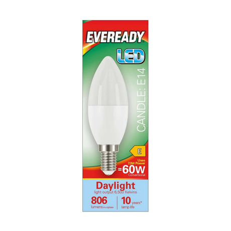 E14 (SES) LED Candle Bulb 7.3W 806lm - Daylight 6500K retail pack