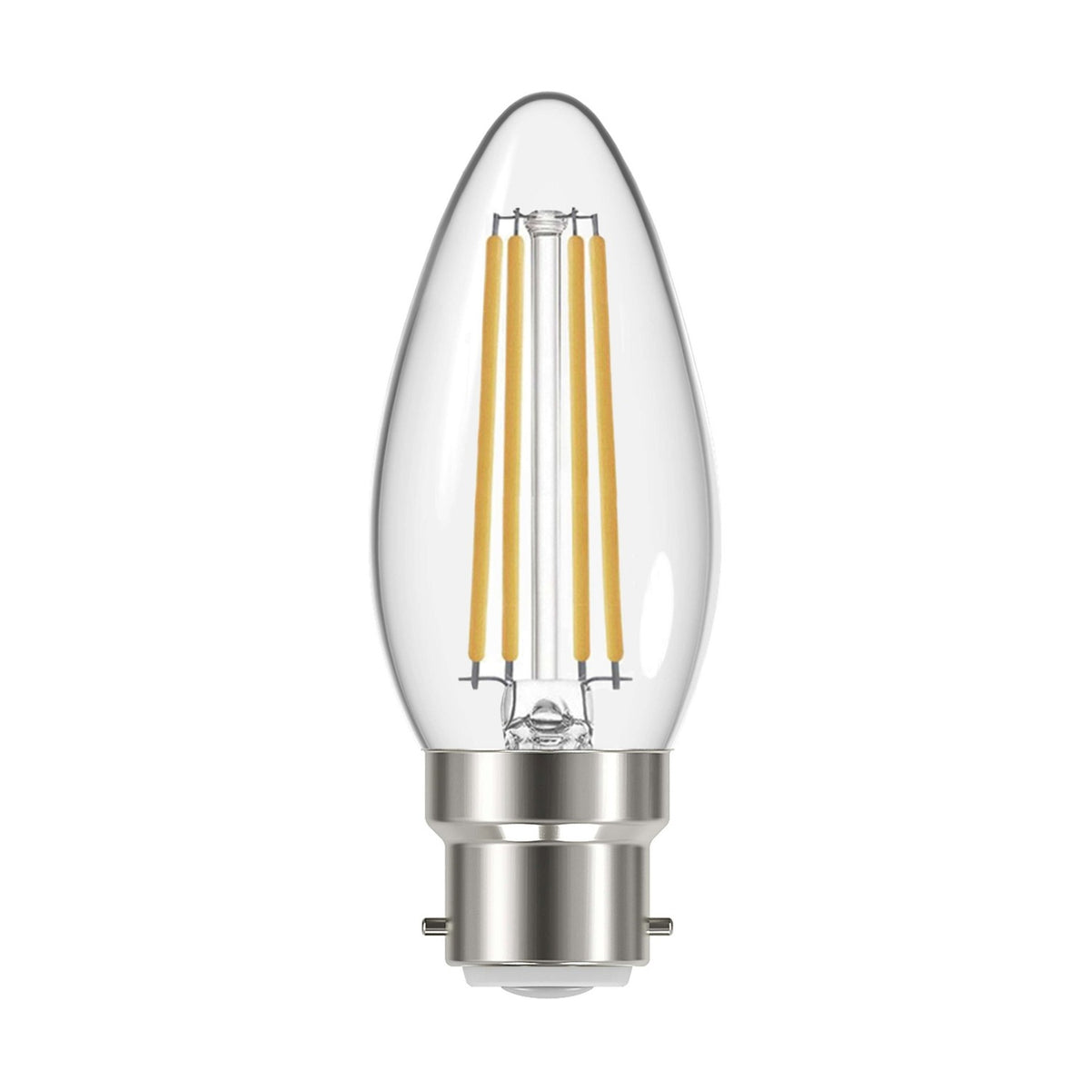 B22 (BC) LED Candle Bulb 4W 470lm - Warm White 2700K, 2 Pack