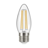 E27 LED Filament Candle Bulb 4W 470lm - Warm White 2700K, 2 Pack