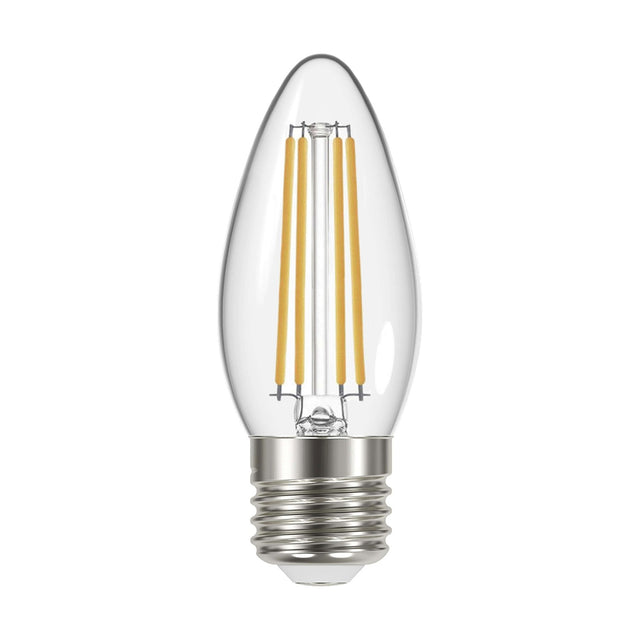 E27 LED Filament Candle Bulb 4W 470lm - Warm White 2700K, 2 Pack