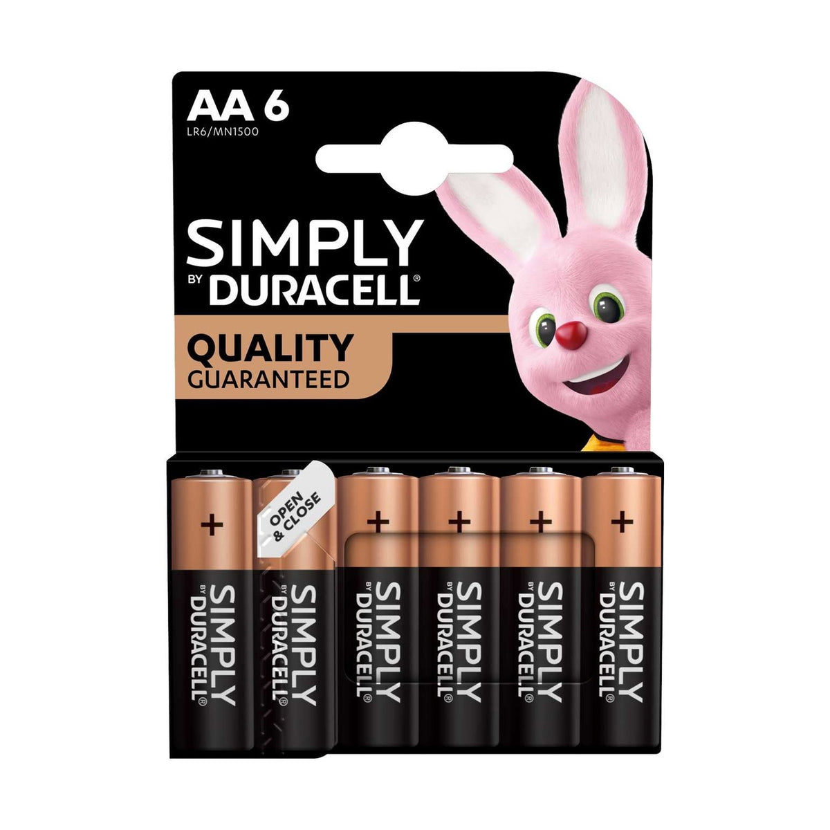 Duracell Simply AA Batteries (LR6) - 6 Pack retail pack