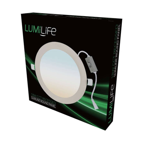 18W CCT Adjustable Recessed Round LED Panel Downlight retail pack