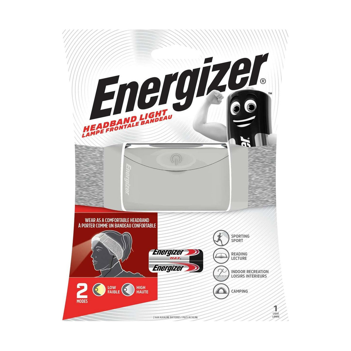 Energizer Blockbuster Headband Head Torch 2 Modes - AAA Included