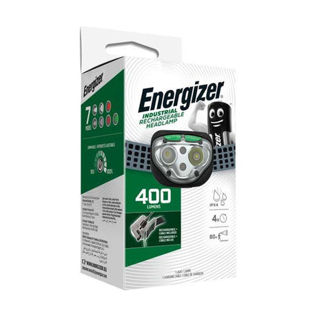Energizer Industrial Rechargeable LED Head Torch 400lm - IPX4 retail pack