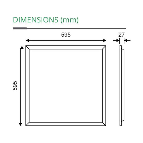 36W 600x600 LED Backlit Panel - 4000K Cool White