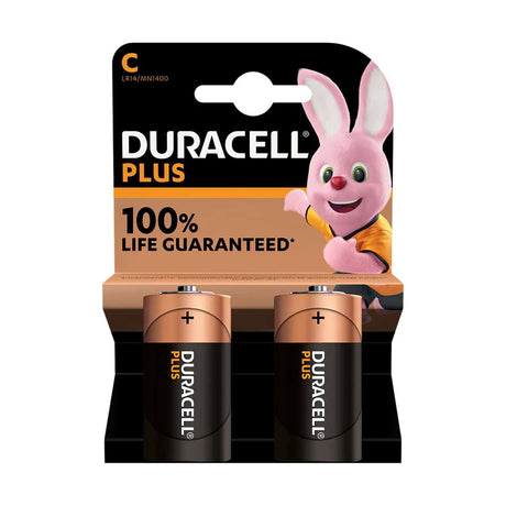 Duracell Plus C Batteries (LR14) - 2 Pack retail pack
