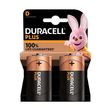 Duracell Plus Power D Batteries (LR20) - 2 Pack retail pack