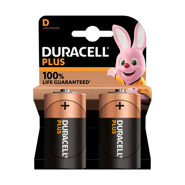 Duracell Plus Power D Batteries (LR20) - 2 Pack retail pack