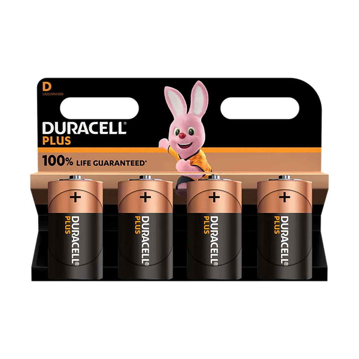 Duracell Plus D Batteries (LR20) - 4 Pack retail pack