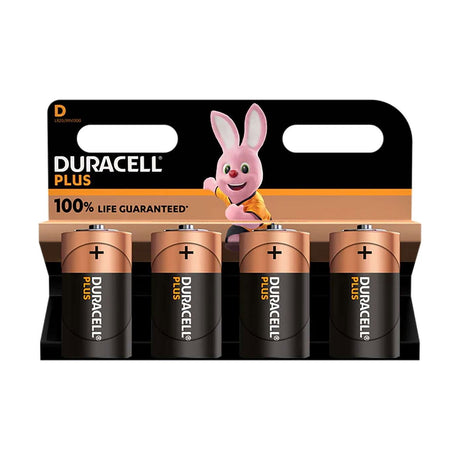 Duracell Plus D Batteries (LR20) - 4 Pack retail pack