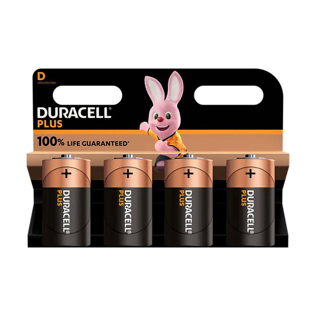Duracell Plus D Batteries (LR20) - 4 Pack retail pack