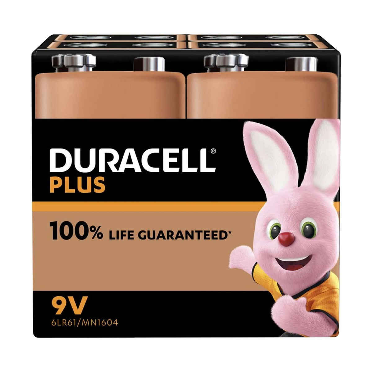 Duracell Plus Power 9V Batteries (6LR61) - 4 Pack retail pack