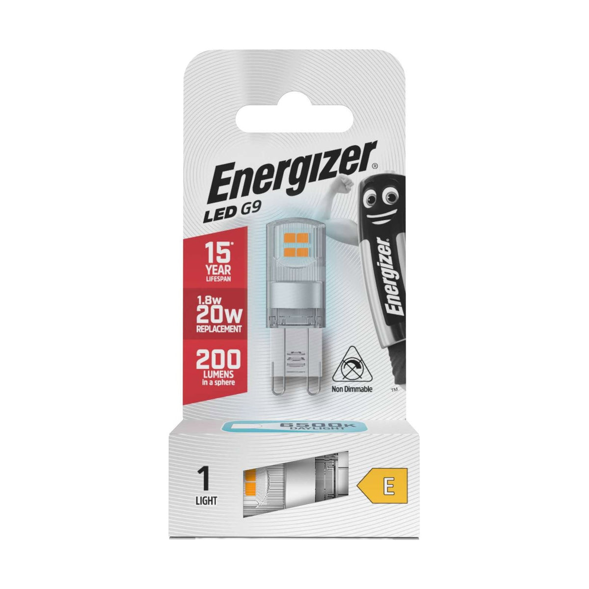 G9 LED Capsule Bulb 1.8W 200lm Non-Dimmable - Daylight 6500K retail pack