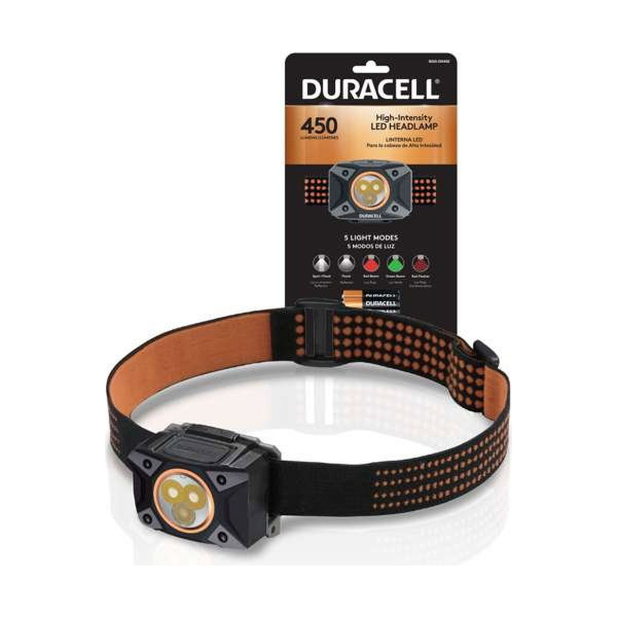 Duracell LED Head Torch 450lm - 5 Light Modes